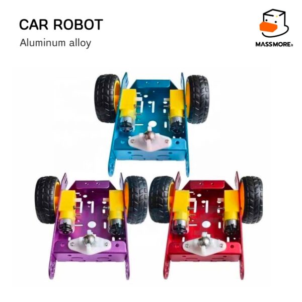 โครงรถหุ่นยนต์ อลูมิเนียม Aluminum Frame Smart car DIY A30 Robot Wheel TT DC Motor Gear - Image 4