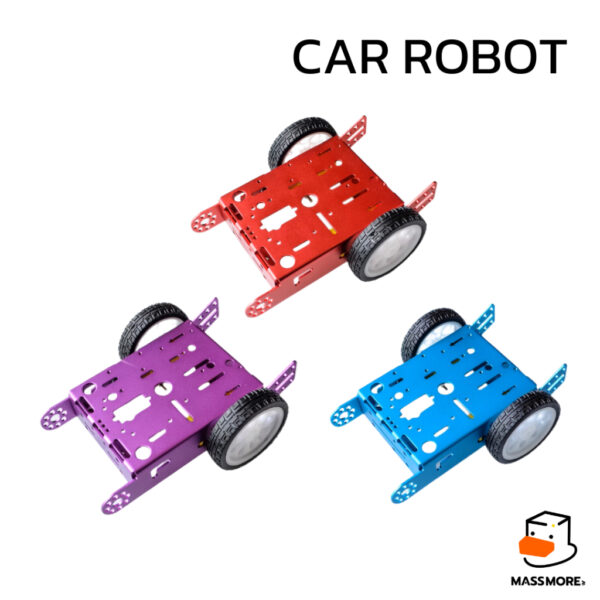 โครงรถหุ่นยนต์ อลูมิเนียม Aluminum Frame Smart car DIY A30 Robot Wheel TT DC Motor Gear