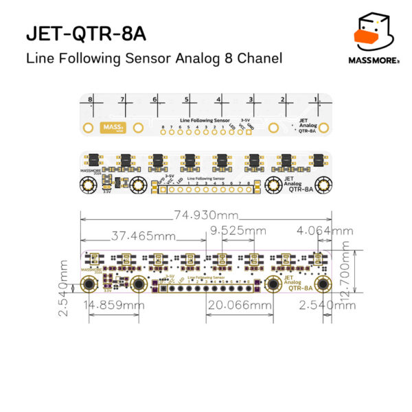 เซ็นเซอร์จับเส้น รุ่น JET ชิพแท้ QRE1113 QTR-8 QTR-11 Infrared Fast Line Follower Sensor Robot - Image 2