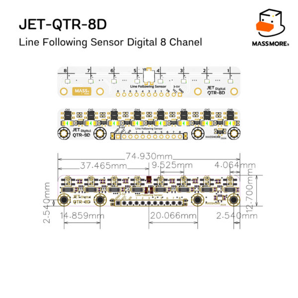 เซ็นเซอร์จับเส้น รุ่น JET ชิพแท้ QRE1113 QTR-8 QTR-11 Infrared Fast Line Follower Sensor Robot - Image 4