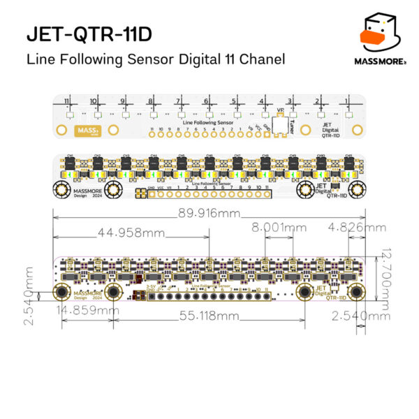 เซ็นเซอร์จับเส้น รุ่น JET ชิพแท้ QRE1113 QTR-8 QTR-11 Infrared Fast Line Follower Sensor Robot - Image 5